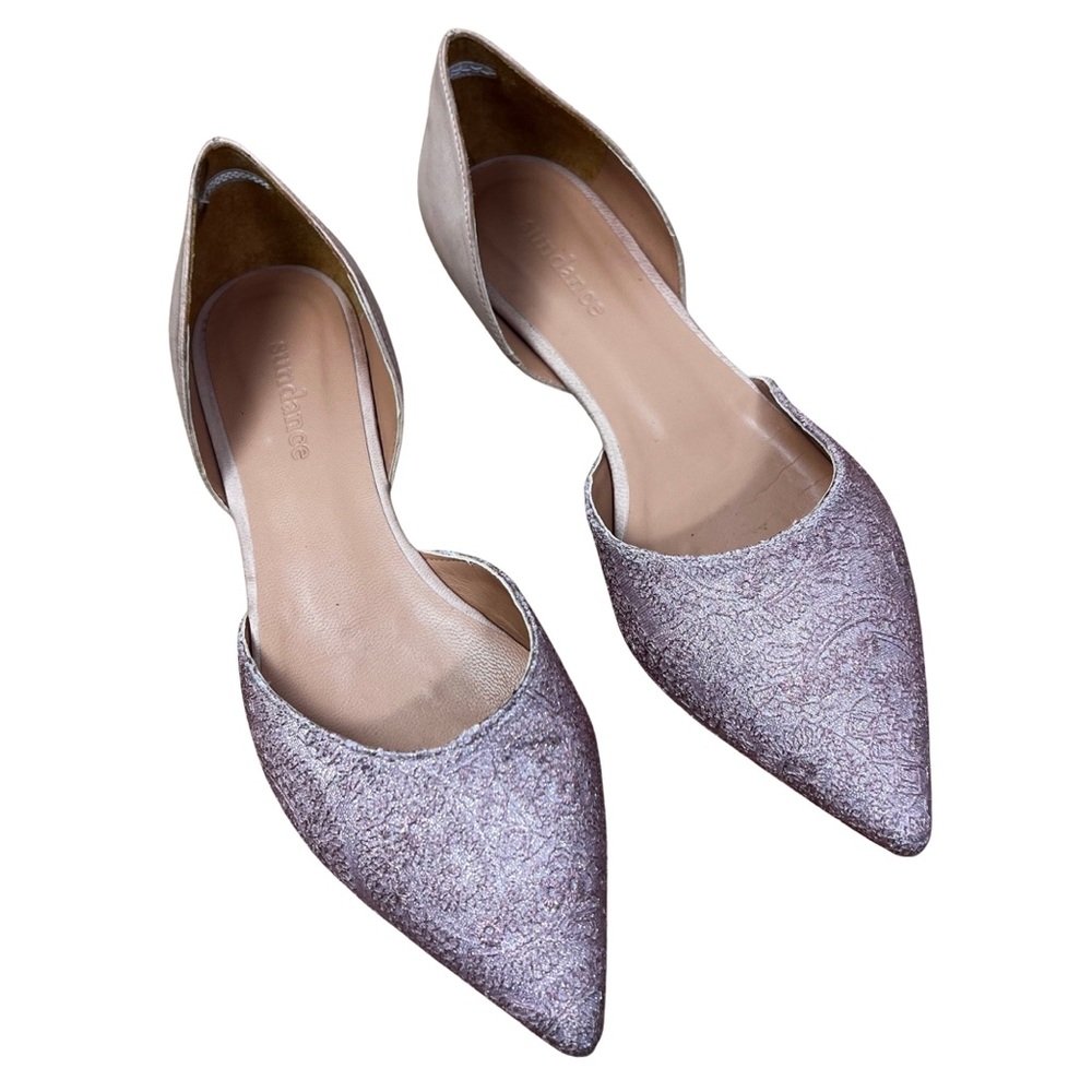 Sundance Fontainebleau Blush leather and lace D’Orsay Flats 39/US 8.5